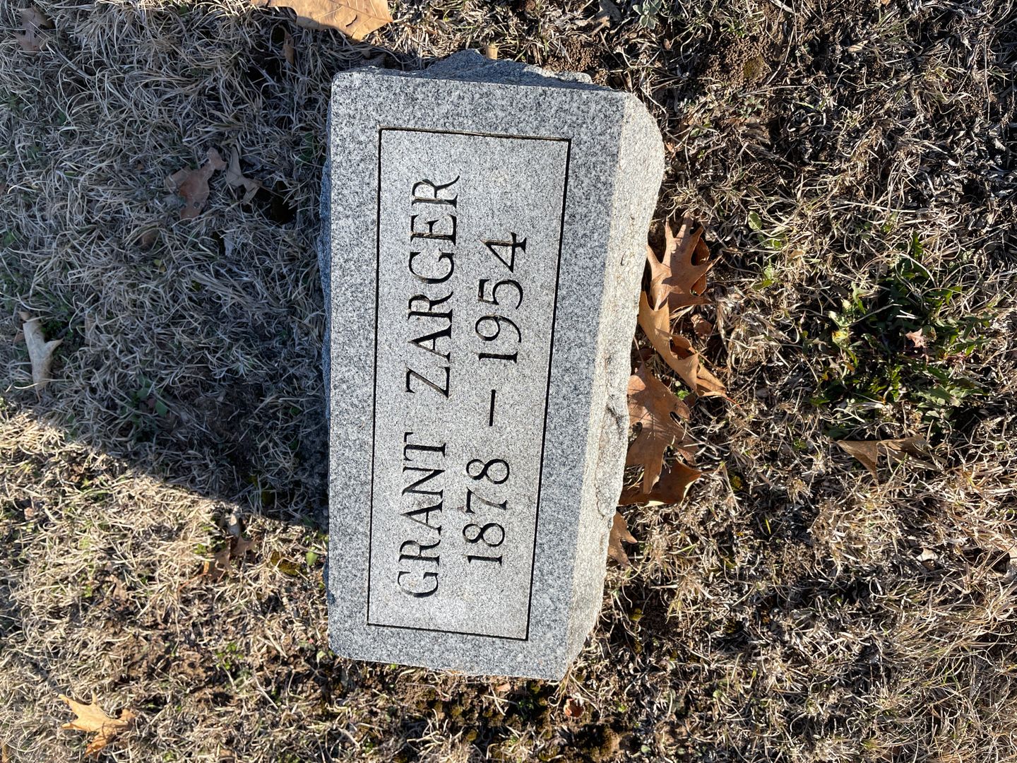 Grant Zarger's grave. Photo 1