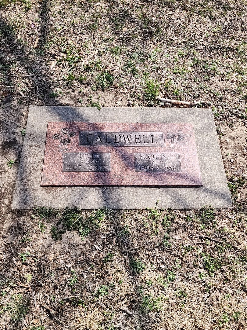 Doctor of Philosophy Marion J. Caldwell's grave. Photo 1