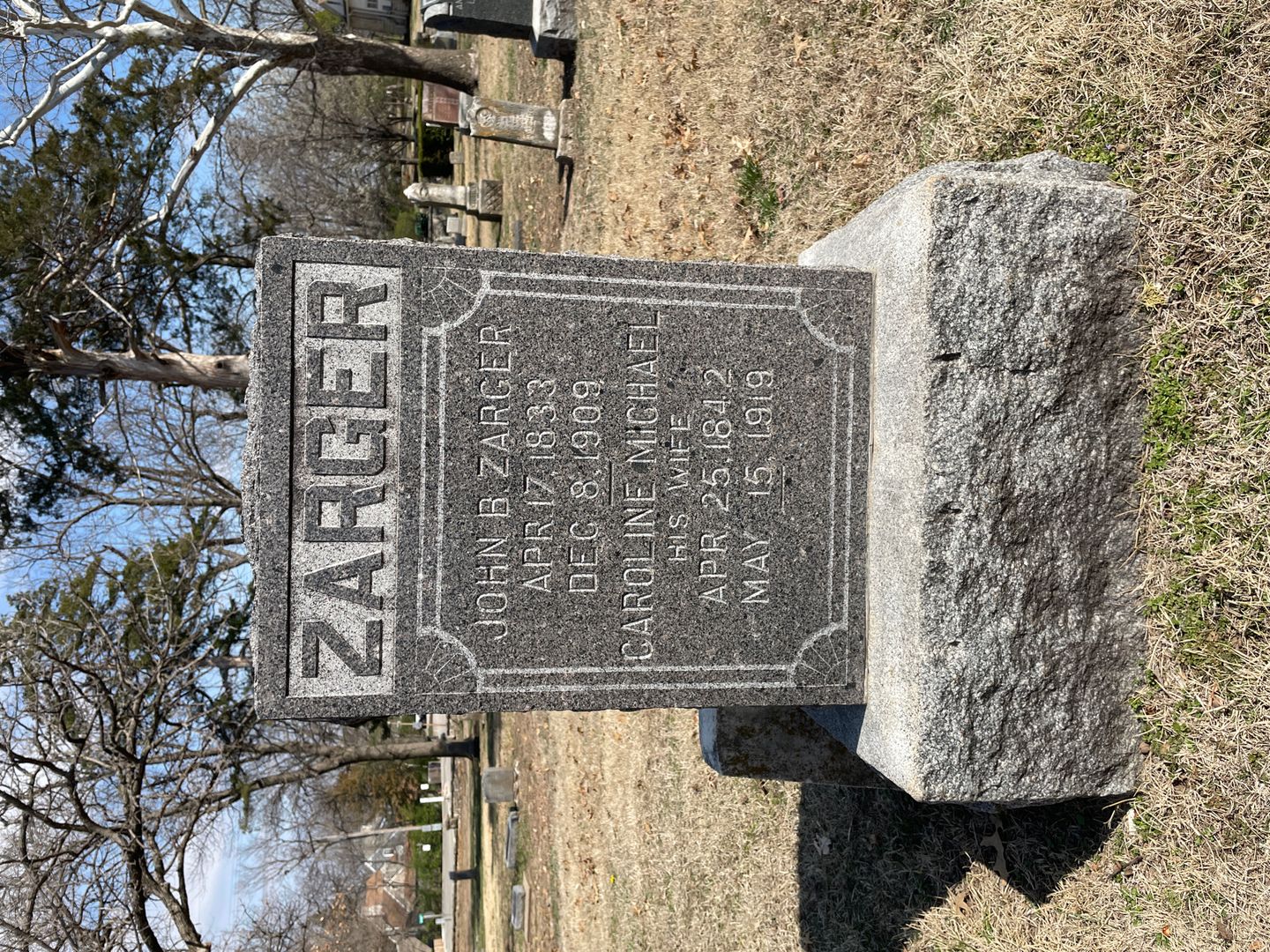 John B. Zarger's grave. Photo 1