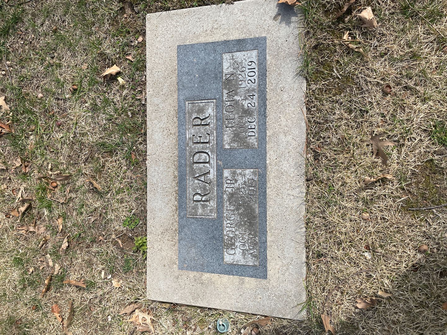 Leota N. Rader's grave. Photo 1