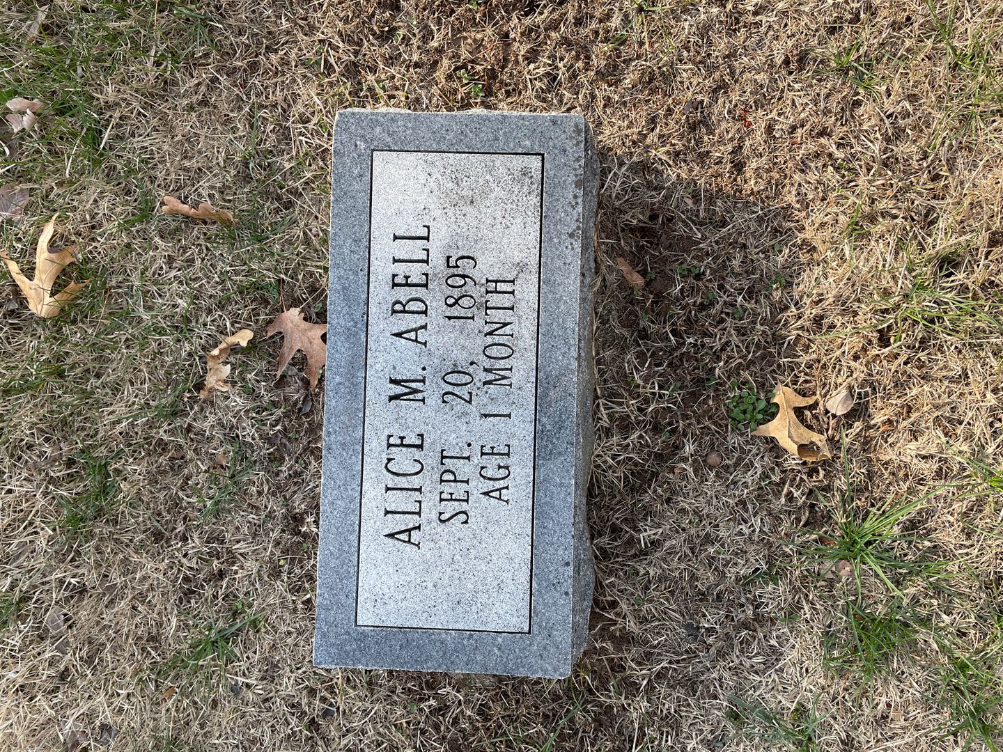 Alice M. Abell's grave. Photo 1