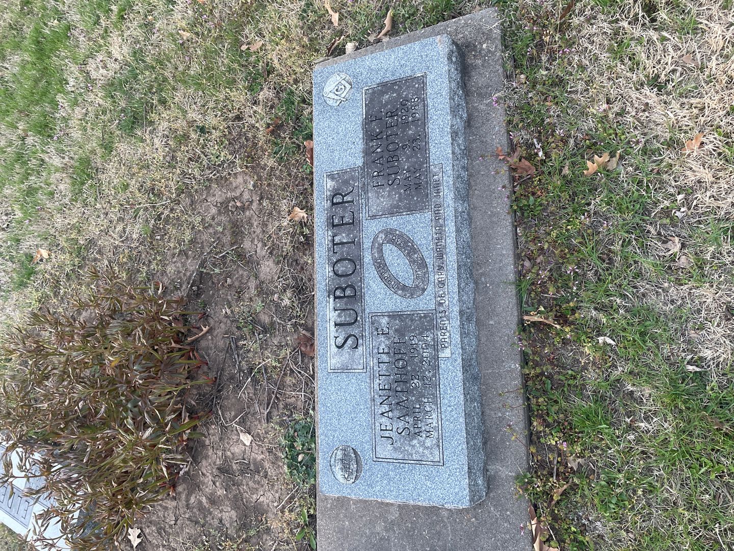 Jeanette Elizabeth Saathoff Suboter's grave. Photo 1