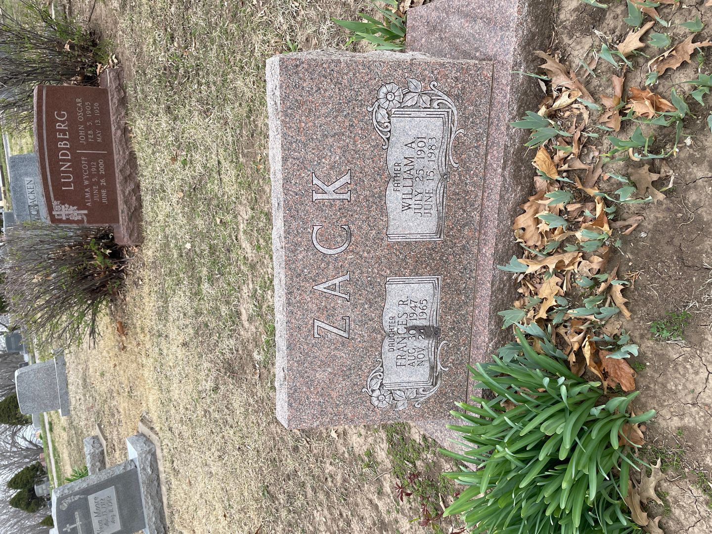 Frances R. Zack's grave. Photo 1